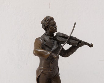 Johann Strauss Violin Player - Violinist Bronze Sculpture - Exclusive Luxury Gift Idea - Personalized Gifts