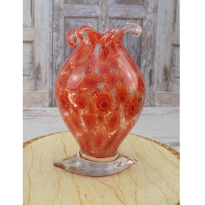 Unique Vase Murano Style Glass - Handcrafted Flower Pot - Colorful Flower Pot - Massive and Heavy - Italian Luxury Glass - Home Decor