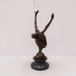 Gymnast Man Act Acrobat -  Bronze Sculpture Gymnast - Luxury Figure Gift Idea  -
