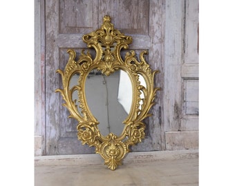 Miroir de cheminée de style Art nouveau - Miroir cadre doré - Art mural - Cadeau pour votre bien-aimé - Décoration de jardin - Cadeau pour mariage