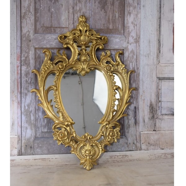 Hearth Mirror Art Nouveau Style - Goldene Frame Mirror - Wall Art Decor - Gift for Your Beloved - Home Garden Decor - Gift for Wedding