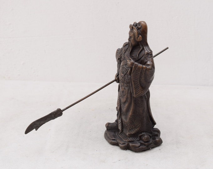LARGE Realistic General Guan Yu - Chnese God of Wasd - Bronze Sculpture - Amazing Figurine Bronze - Luxury Gift -