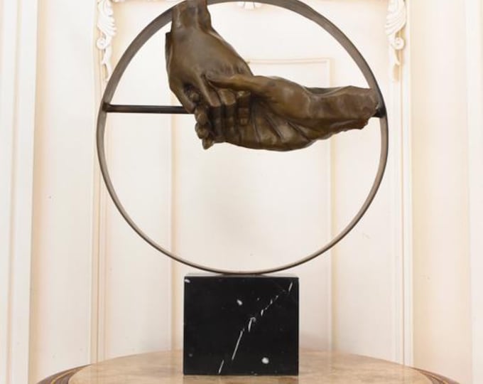 Salvador Dalí Style Bronze Hands Sculpture – Surreal Home Decor