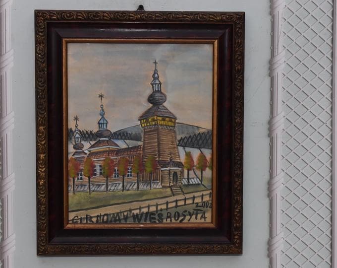 Nikifor Krynicki Painting: Old Krynica Zdroj Pastel Art