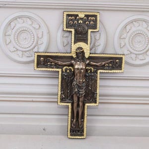 Wall Cross of the Christ - San Damiano Crucifix - Jesus on Cross Wall Art - Wall Decor - Handmade Cross - Catholic Art - Religious Gift