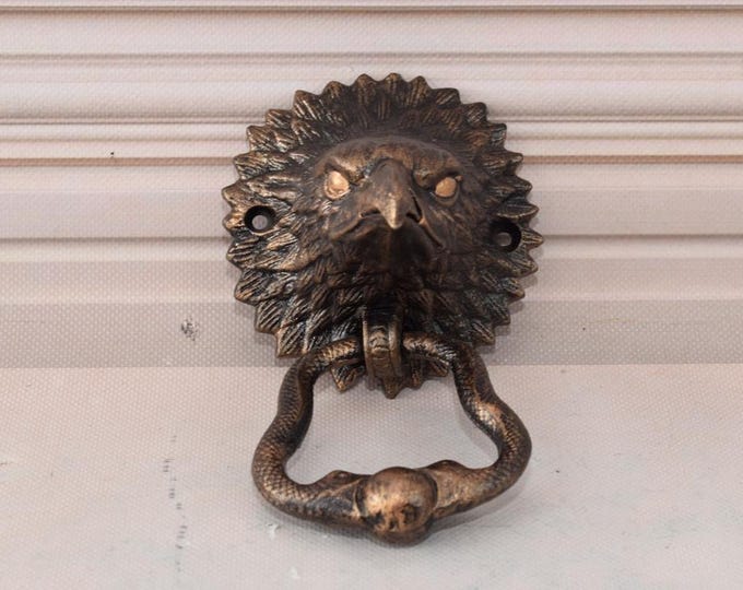 Head Eagle Door Knocker - Cast Iron Eagle Statue - Door Decor - Vintage Door Knocker - Housewarming Gift - Home Garden Decor