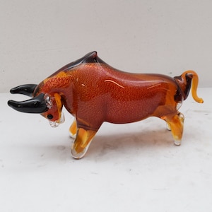 Red Bull Murano Colorful Style Figurine Beaufitul Gift Italian Venetian Product