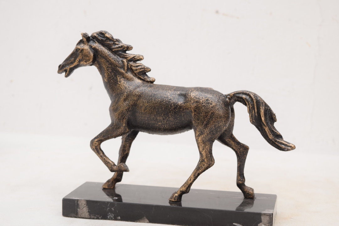 Wild Steed Horse Cast Iron Sculpture Figurine Figure Gift Etsy