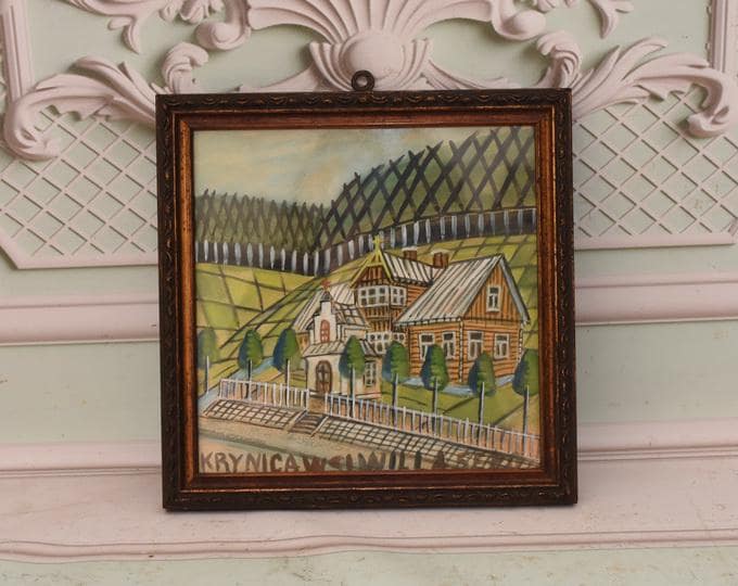 Nikifor Krynicki Painting: Old Krynica Zdroj Pastel Art