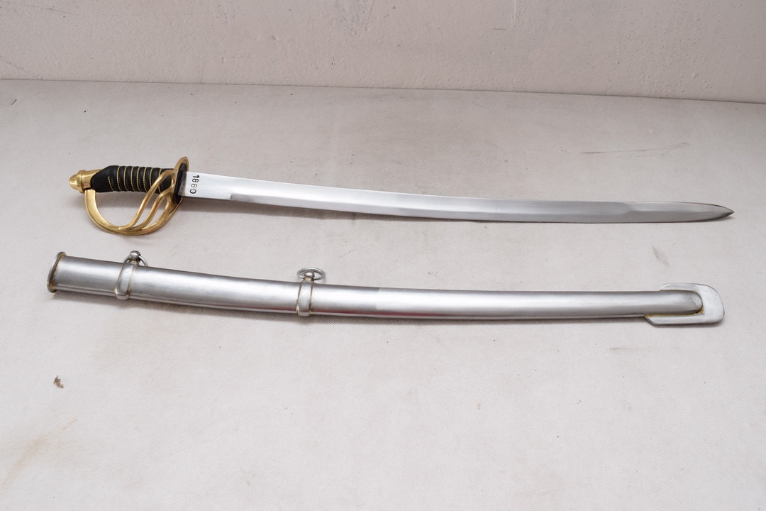 French Officers Calvary Saber With Scabbard Solid French Saber Pattern