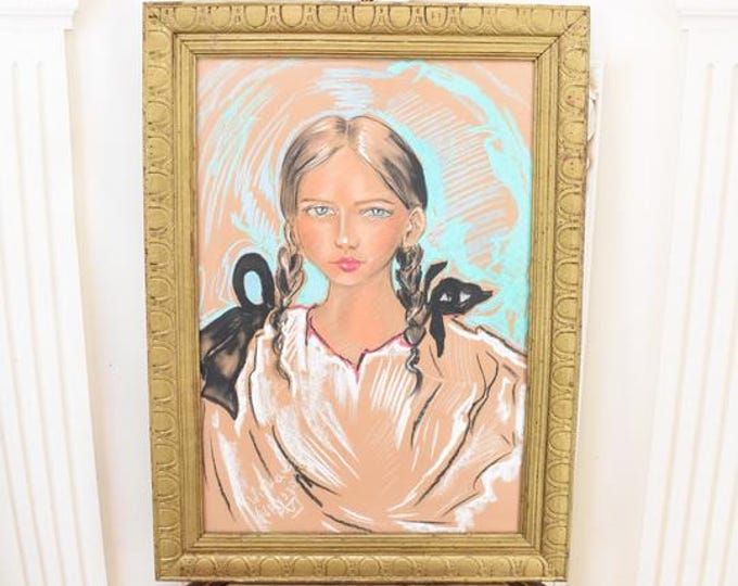 Witkacy Portrait Painting 1930: Art Nouveau Pastel Drawing