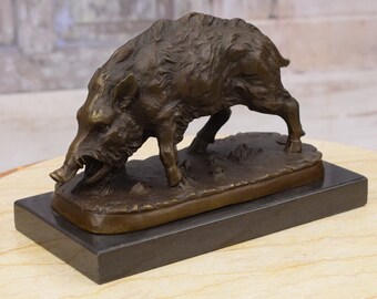 ANCIEN SANGLIER EN Bronze Trophee Chasse EUR 69,99 - FR