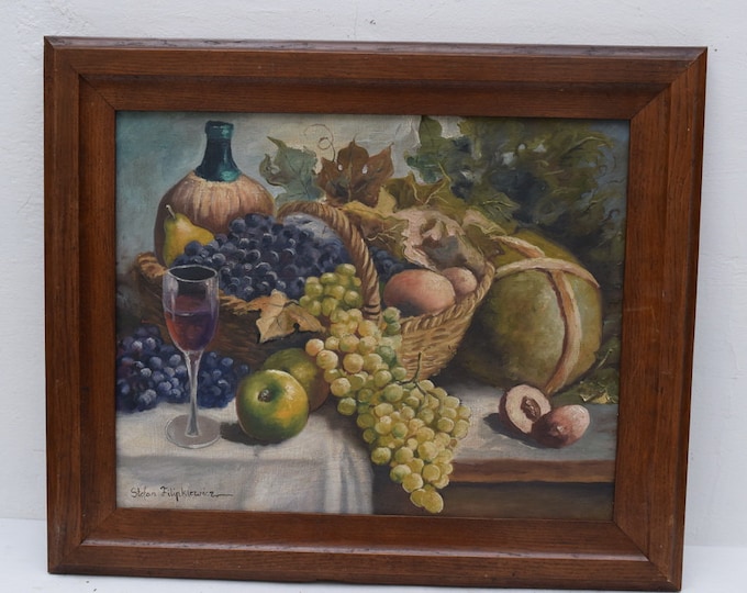 Filipkiewicz Still Life Old Polish Painting Oil on Canvas Polish Art Deco  Gift   Art Deco
