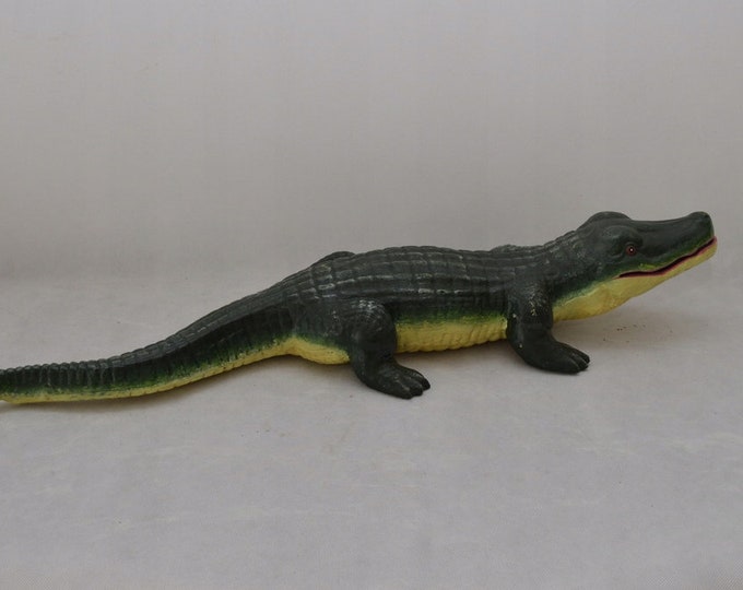 Long 74cm Crocodile Aligator Green Sculpture Figurine Animal Figurine Figure Gift Vintage  Style -
