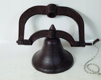 Vintage Cast Iron Church Bell – Fire Brigade Antique Home Garden Decor