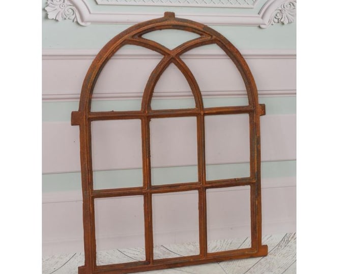 Cast Iron Frame Window - Shutter Crate in Rustical Brown – Perfect Gift for Home & Garden Decor - Housewarming Gift - Garden Art