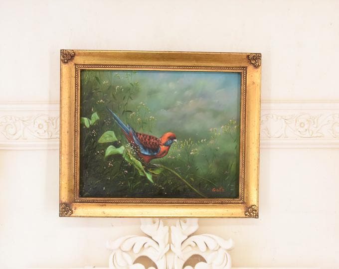 Birds on Branch Painting - Golden Frame Wall Decor