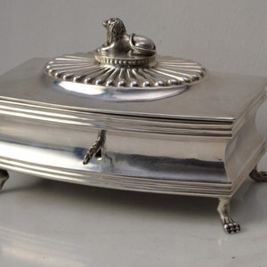 Silver Sugar Bowl Karol Filip Malcz Old Hand Made Polish Lion Rare Silver Gift Idea Vintage Art Deco Style
