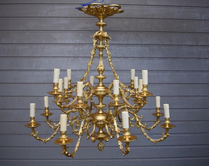 Vintage French Bronze Chandelier - Elegant Home Decor