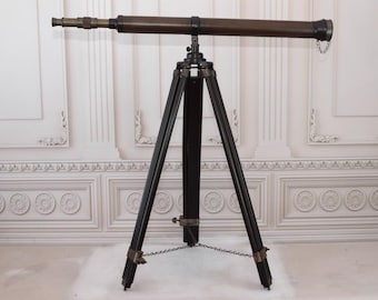 Amazing Stand Brass Telescope - Wood and Brass - Elegant Home and Office Decor - Vintage Gift for Birthday, Boss, Housewarming