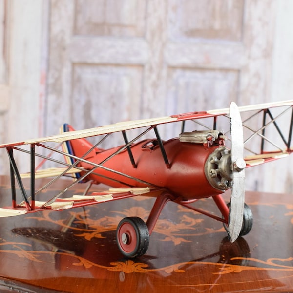 Increíble avión vintage - Artículos de colección - Modelo antiguo de metal clásico - Vieja escuela - Decoración de escritorio de avión - Idea de regalo vintage