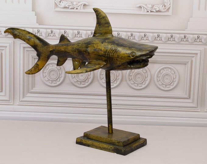 Wonderful Shark Statue - Trophy Fish - Shark Figure on Base - Modernist Figurine - Home Decor - Gift Idea