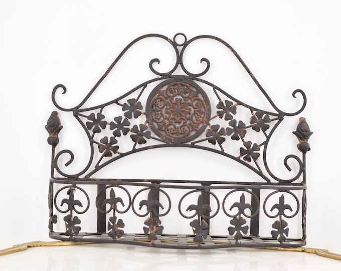 Iron Brown Wall Hanger Shelf Metal Vintage - Flower Pot Stand - Table Rustical - Gift Idea for Kitchen Garden Home - Home Decor