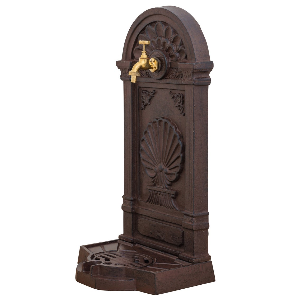 Cast Iron Wall Fountain With Brass Faucet Tap Fountain Metal Etsy