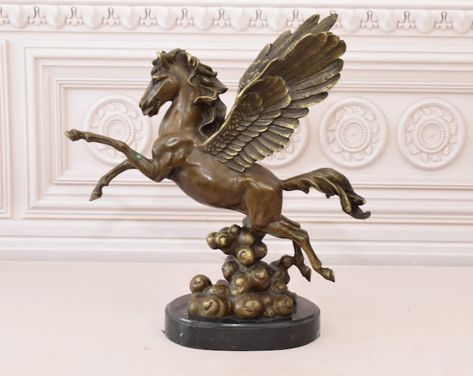 Pegasus Bronze Sculpture Horse with Wings Statue - Mythological Statue - Home Decor