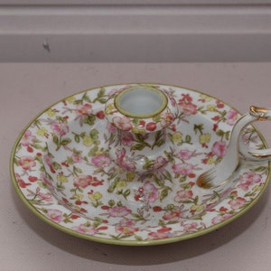 Niesamowitość porcelanowy świecznik - świecznik nocny - Foundry Mark - zastosowanie - zabytkowa porcelana - ozdoba domu - pomysł na prezent