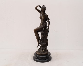 Diana Mythologische Göttin mit Bogen - Patron Hunter Bronze Skulptur Statue Figurine - Geschenkidee - Personalisierte Geschenke