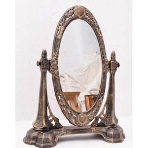 Cast Iron Art Nouveau Style Mirror - Rorating Mirror - Console Vintage Mirror - Bedroom Mirror - Vintage Style