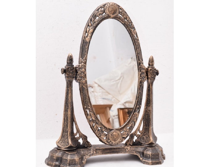 Cast Iron Art Nouveau Style Mirror - Rorating Mirror - Console Vintage Mirror - Bedroom Mirror - Vintage Style