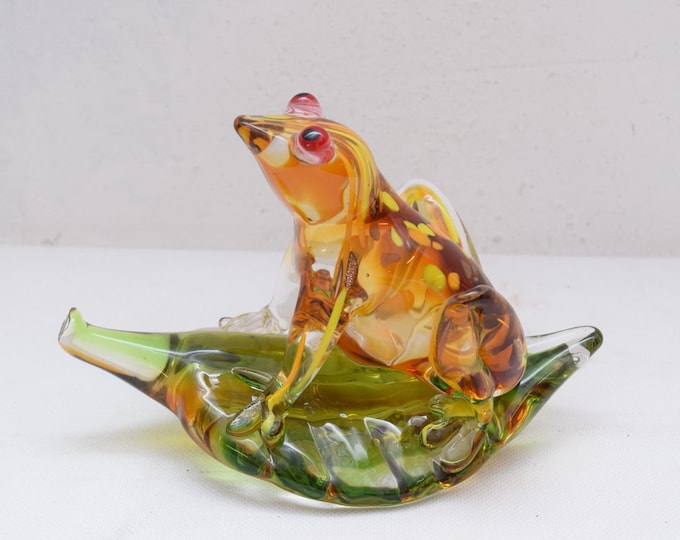 Funny Frog Murano Style Figurine for  Luck Beaufitul Gift Italian Venetian Product