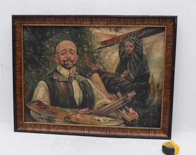 Jacek Malczewski - Old Painting Portrait the Painter - Polish Art Painting on Canvas - Amazing Wall Decor Unique Painting - Gift from Poland