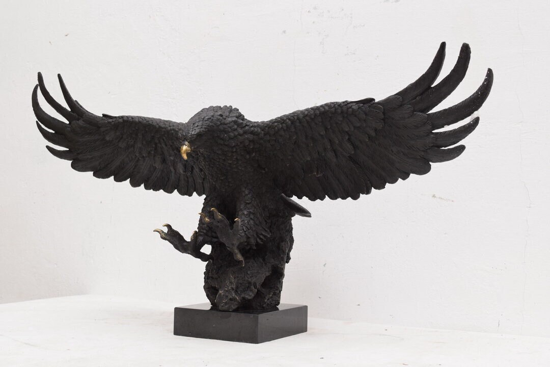 Large Attacking Eagle Bronze Eagle Statue Sculpture Figurine Eagles