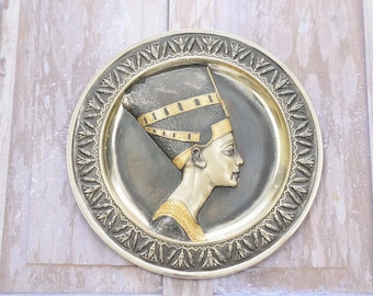Vintage 800 Silver Egyptian Plate - Handcrafted Wall Decor