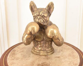 Vintage Boxer Bulldog Figurine – Funny Dog with Boxing Gloves