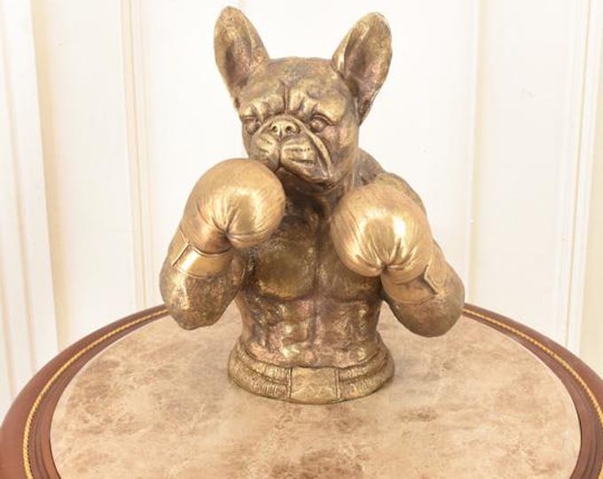 Vintage Boxer Bulldog Figurine – Funny Dog with Boxing Gloves