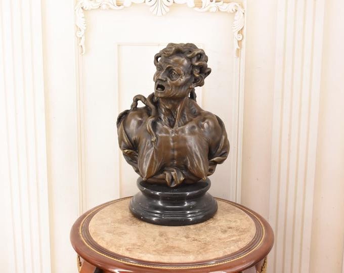 Vintage Bronze Medusa Bust Sculpture – Signed Limited Edition Mythological Art