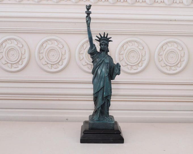 Amazing Bronze Statue of Liberty  - Sculpture New York - Liberty Art Work on Marble Base - Home Decor - Exclusive USA Gift Idea for Birthday