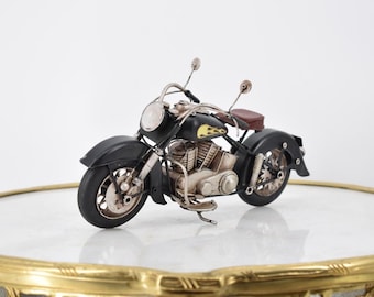 ヴィンテージイエローインディアンバイクモデル：大型メタルバイク