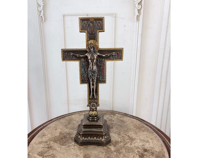 San Damiano Crucifix Stand Cross – Catholic Wall Art, Religious Home Decor
