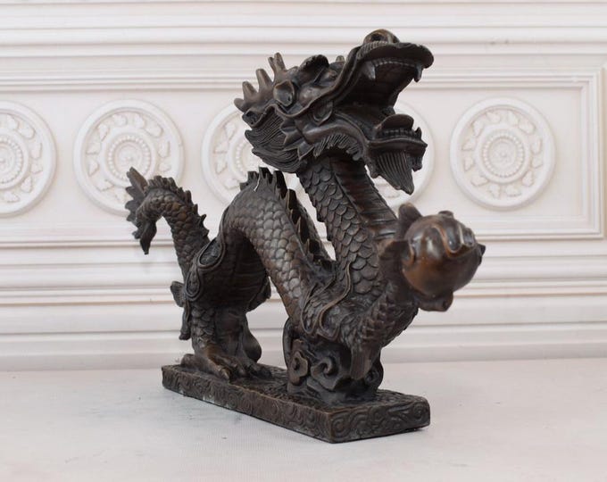 Realistic Japanese Dragon Bronze Sculpture - Dragons Figure - Oriental Sculpture - Gift Idea for Birthday - Home Decor - Vintage Dragon