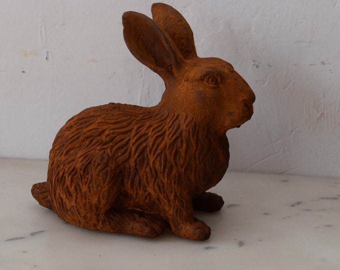 Cast Iron Rabbit Hare Animal Sculpture Figurine Figure Gift Vintage  Style