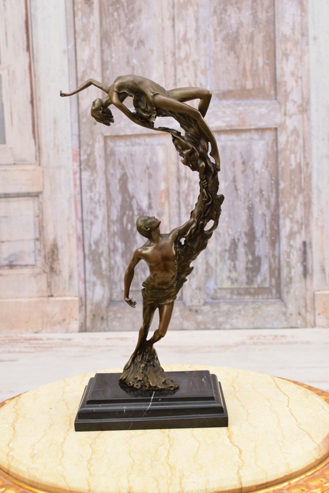 Art Deco Bronze Acrobats Statue on Marble Base - Etsy