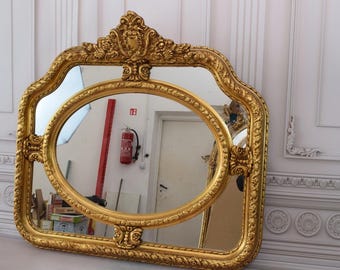 Vintage Crystal Gold Mirror - Gold Frame - Baroque Mirror - Wall Art Decor - Gift for Wedding - Living Room Mirror - Home Decor - Gift Idea