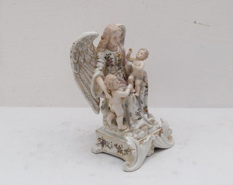 Figurine Porcelaine Trois Anges Ange Figurine Art Déco Cadeau