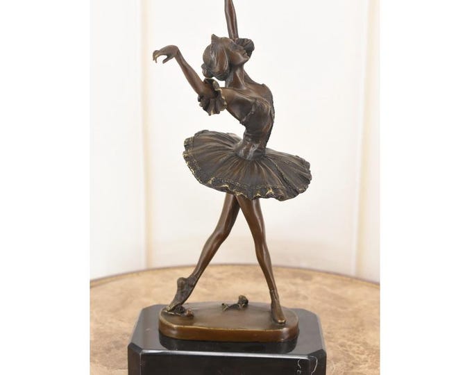 Bronze Ballerina Statue - Dancer Sculpture on Marble Base