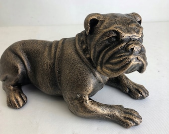 Cast Iron English Bulldog - Dog Sculpture - Dog Figurine - Exclusive Gift Idea - Vintage Style -